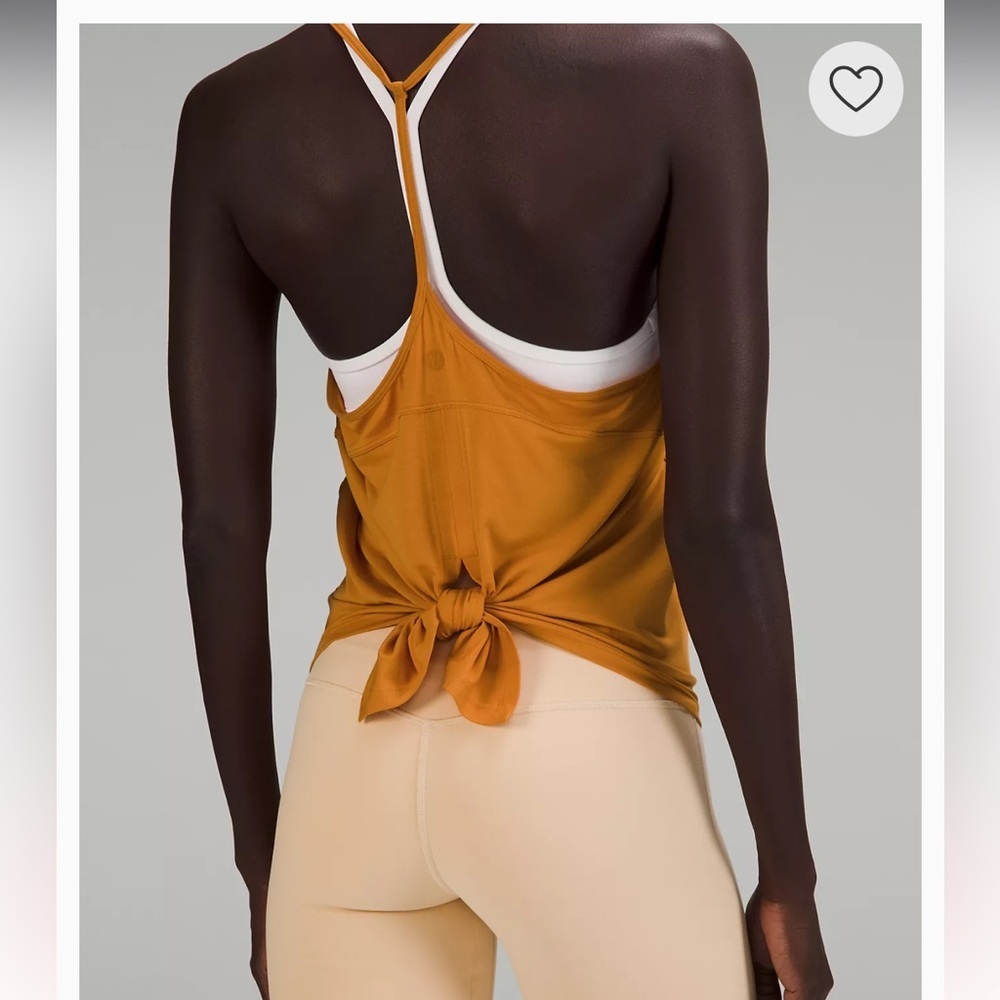 Lululemon Modal-Silk Yoga Tank Top Sz 2 Bronze Green 31 - Picture 3 of 6